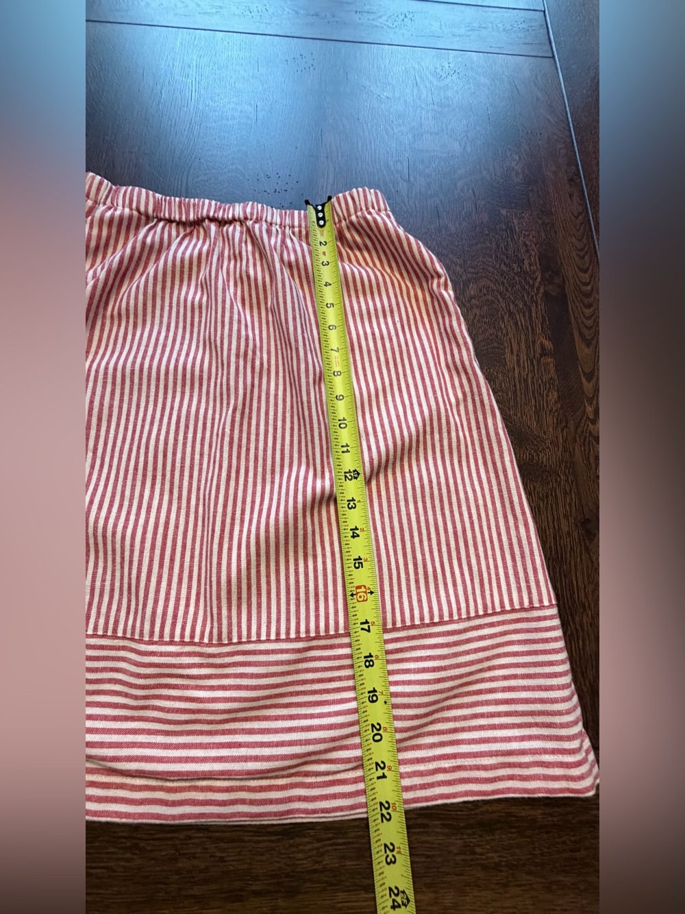 J. Crew Red/White Striped Elastic Waist Midi A-Line Skirt with pockets Small - Picture 6 of 11